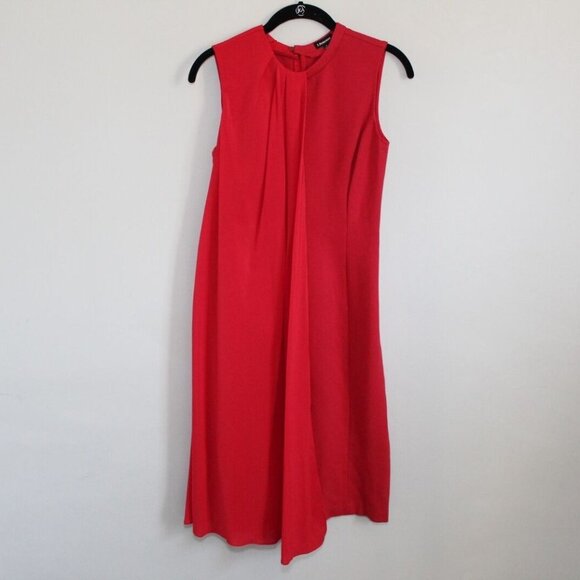 J. Peterman Sleeveless Chiffon Overlay Dress Red Women's Size 0 H11093 - Picture 3 of 16